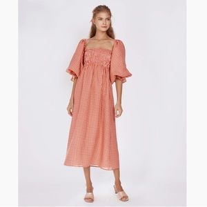 NWT Sleeper Atlanta Linen dress in Red Gingham size M